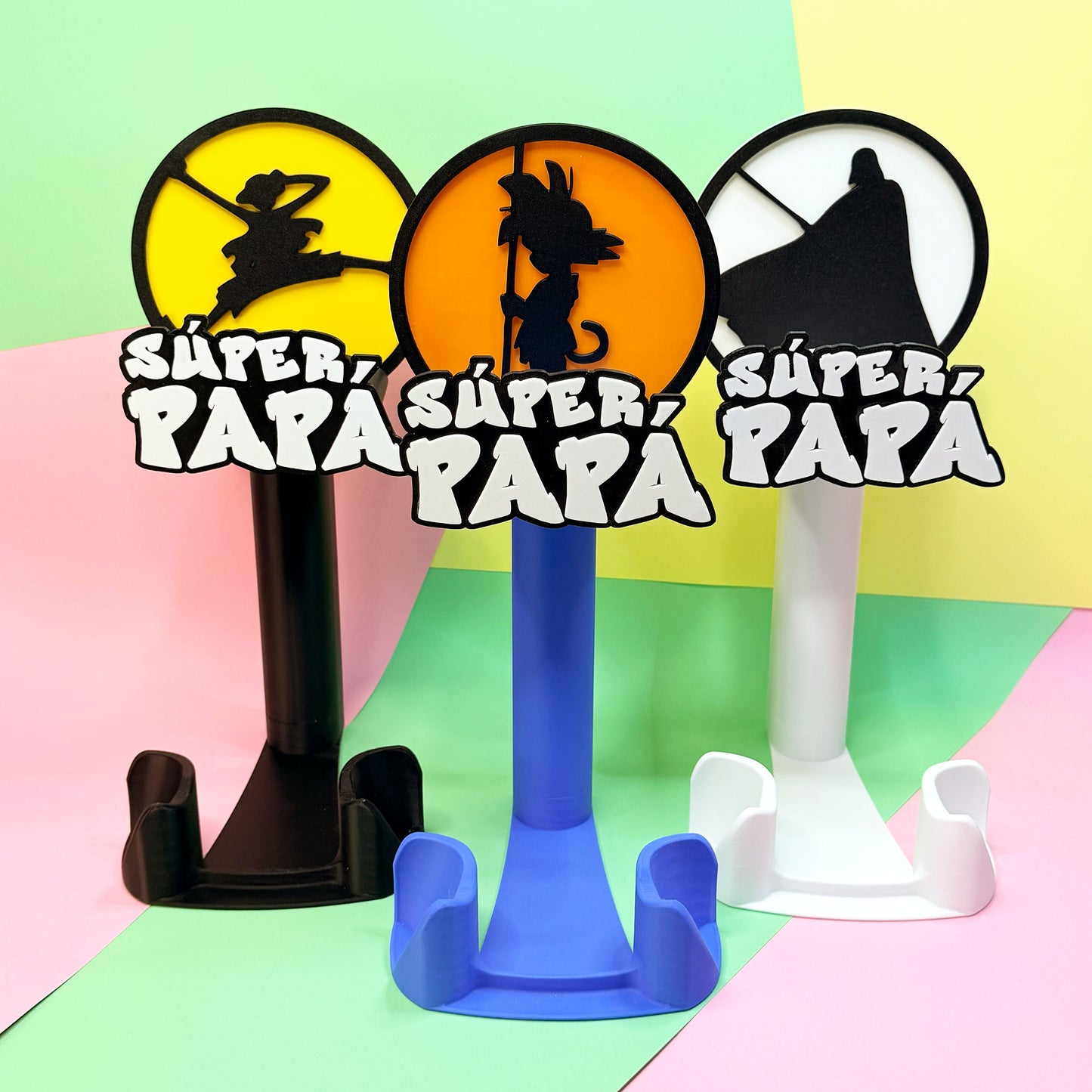 Soporte personalizado para 2 mandos y cascos para papá gamer con opción de color y nombre