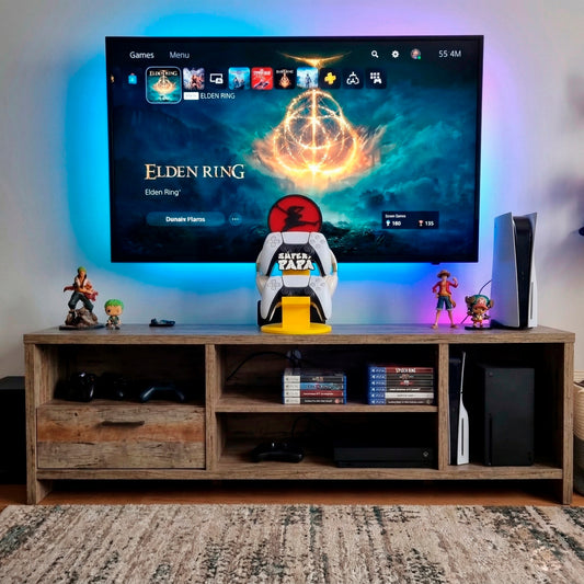 Soporte personalizado para 2 mandos y cascos para papá gamer con opción de color y nombre
